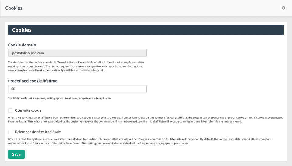 Post Affiliate Pro cookie domain setting